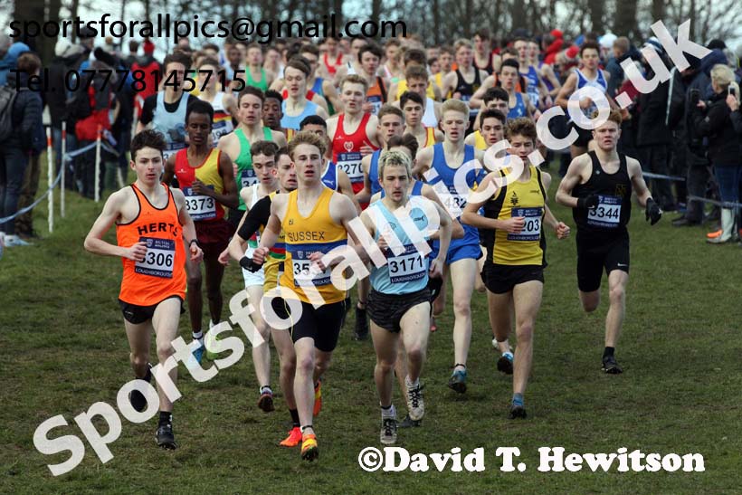 Mens under-17s 2019 British Athletics Inter Counties Cross Country, Prestwood Hall, Loughborough. Photo:  David T. Hewitson/Sports for All Pics